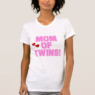 Mam van Twins-roze tekentshirts en cadeautjes T-shirt
