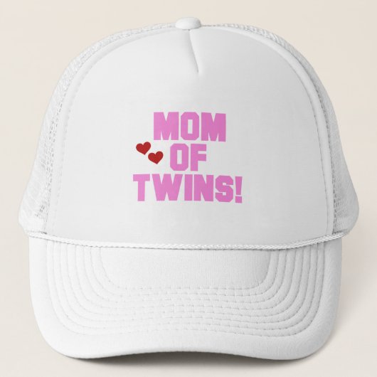 Mam van Twins-roze tekentshirts en cadeautjes Trucker Pet (Voorkant)