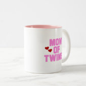 Mam van Twins-roze tekentshirts en cadeautjes Tweekleurige Koffiemok (Voorkant rechts)