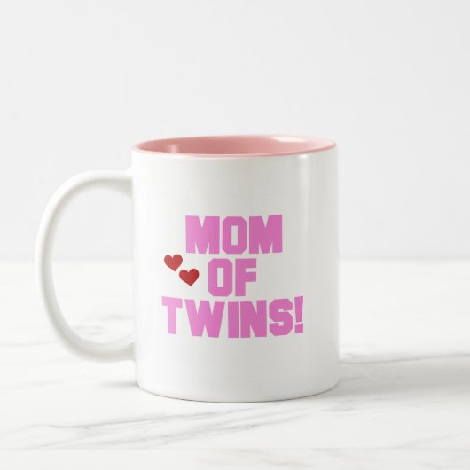 Mam van Twins-roze tekentshirts en cadeautjes Tweekleurige Koffiemok (Links)