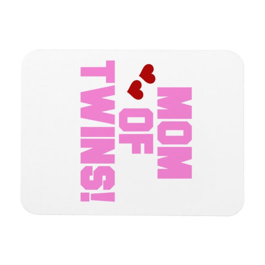 Mam van Twins roze tekstcadeaus Magneet (Horizontaal)