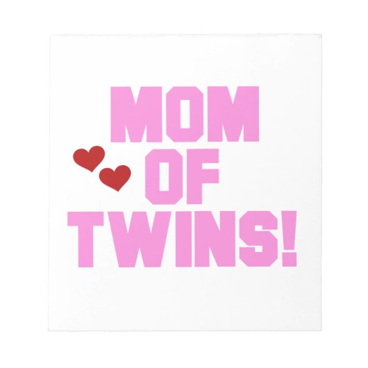 Mam van Twins roze tekstcadeaus Notitieblok (Voorkant)