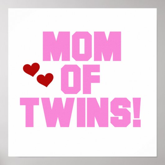 Mam van Twins roze tekstcadeaus Poster (Voorkant)