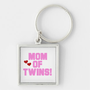 Mam van Twins roze tekstcadeaus Sleutelhanger