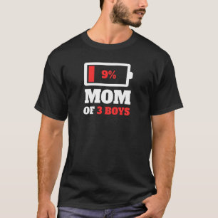 Mam van vrouwen van 3 jongens Sons Tired Mam Lage T-shirt