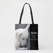 Mam verdient een rusttijd witte puppy Dog Draagtas (Voorkant)
