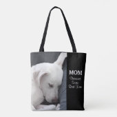 Mam verdient een rusttijd witte puppy Dog Draagtas (Achterkant)