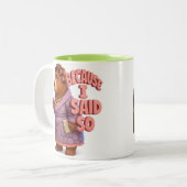 Mam versus papa tweekleurige koffiemok (Voorkant links)