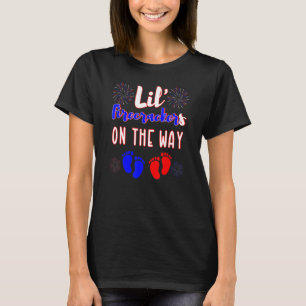 Mam verwacht tweeling aankondiging 4 juli t-shirt
