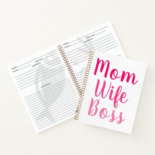Mam vrouw baas gradiënt roze aangepast recept notitieboek (Binnen)