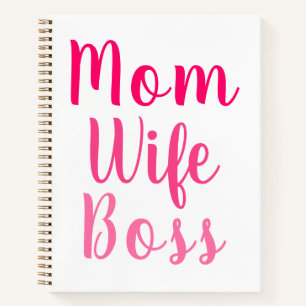 Mam vrouw baas gradiënt roze aangepast recept notitieboek