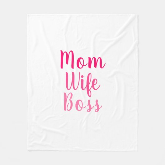 Mam vrouw baas gradiënt roze aangepast script scha fleece deken (Voorkant)