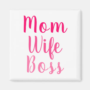 Mam vrouw baas gradiënt roze aangepast script scha magneet