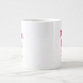 Mam vrouw baas roze wit aangepast script stijlvol extra grote beker (Voorkant)