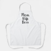 Mam vrouw baas wit aangepast script schattig moder schort (Voorkant)
