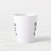 Mam vrouw baas zwarte witte tekst aangepast script latte mok (Voorkant)