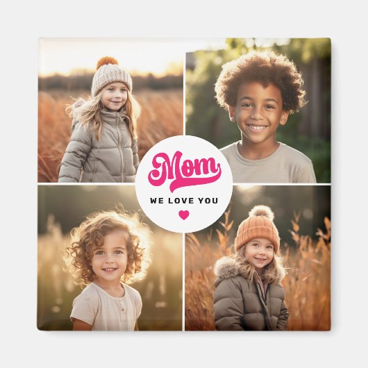 Mam we houden van je harten moederdag foto magneet (Voorkant)