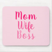 Mam Wife Boss roze aangepast script stijlvol Muismat (Voorkant)