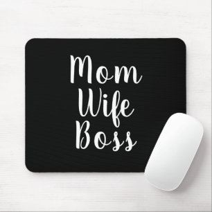 Mam Wife Boss, zwart wit aangepast script schattig Muismat