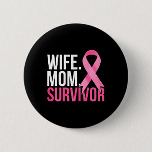 Mam Wife Survivor Borstkanker Ronde Button 5,7 Cm