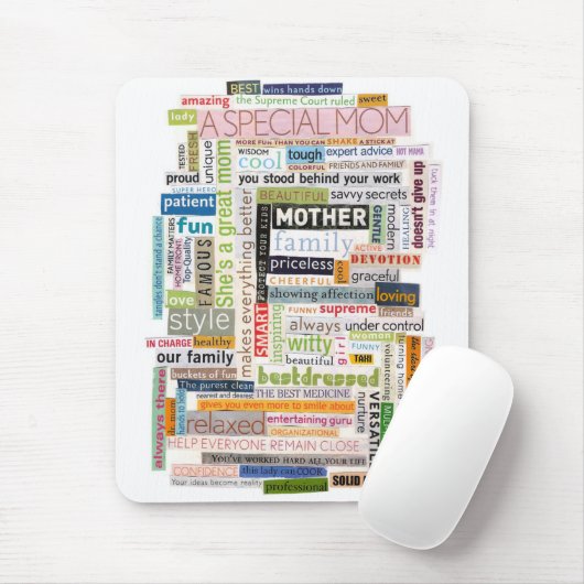 Mam Word Collage Mousepad Muismat (Met muis)
