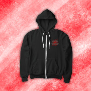 MAM WOW grijs op rood Hoodie