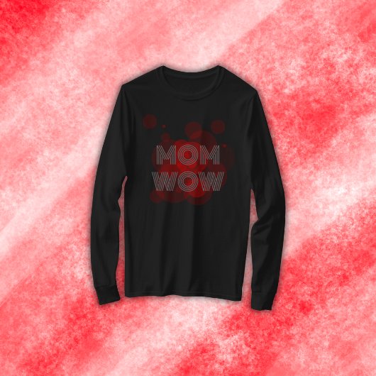 MAM WOW grijs op rood | T-shirt