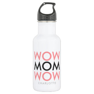 Mam Wow Naam Moederdag Modern Roze Super Cute Waterfles