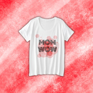 MAM WOW zwart op rood Grote Maat T-shirt