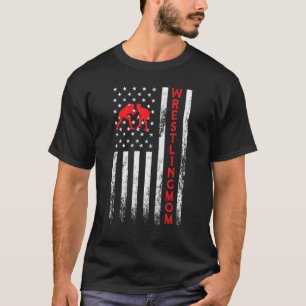 Mam Wrestler Mama Amerikaanse vlag T-shirt