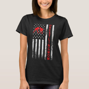 Mam Wrestler Mama Amerikaanse vlag T-shirt