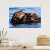 Mam Zee Otter en haar Schattig Pup Poster (Keuken)