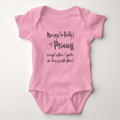 Mam zegt dat ik papa's prinses Baby Bodysuit ben (Voorkant)