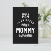 Mam zijn is een eer Een mama zijn is Pricless RSVP Kaartje (Staand voorkant)