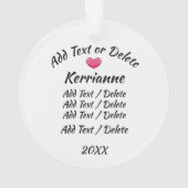 Mam, zus, vriend, tante, leraar ornament (achterkant)