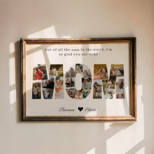 Mama 20 Fotocollage Gift voor Moederdag Poster