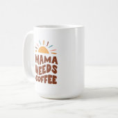 Mama a besoin de café Retro Mug (Devant gauche)