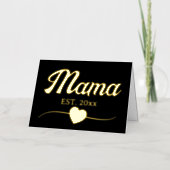 Mama, aangepaste jaartekst, hart  folie wenskaart (Voorkant)