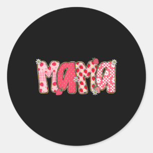 Mama Aardbei Mama Mama Mama Gelukkig Moederdag Mam Ronde Sticker