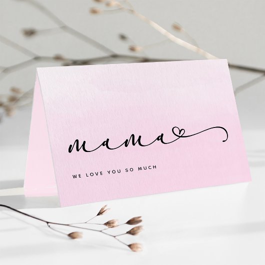 Mama | Afbeeldingsscript en -hart met foto Kaart