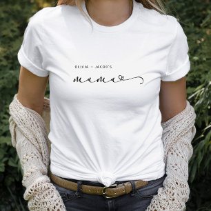 Mama   Afbeeldingsscript en -hart met Kinder namen T-shirt