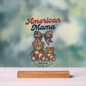 Mama Américaine Ours Patriote Patchwork Vector Des (Neutre)
