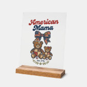 Mama Américaine Ours Patriote Patchwork Vector Des (Angle)