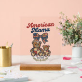 Mama Américaine Ours Patriote Patchwork Vector Des (Mariage)