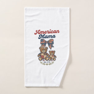 Mama Américaine Ours Patriote Patchwork Vector Des