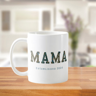 Mama année customisée - Mug à café fleuri tendance