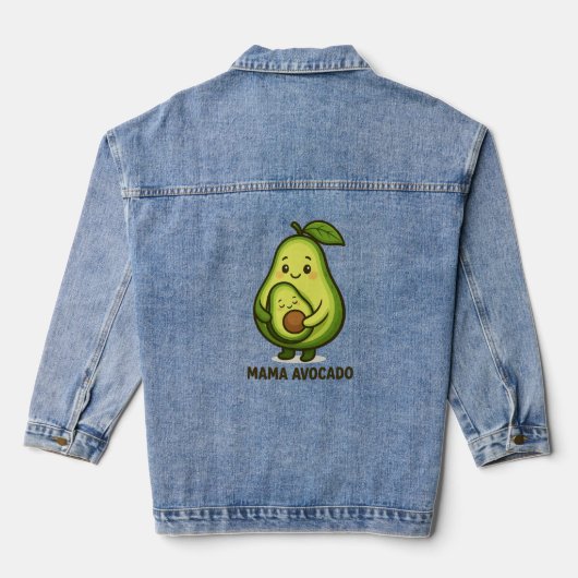 Mama Avocado avec bébé - Joli dessin animé (Verso)
