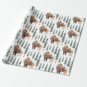 Mama Baby Bison Cadeaupapier