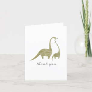 Mama Baby Dinosaurus Baby shower Dank u Bedankkaart