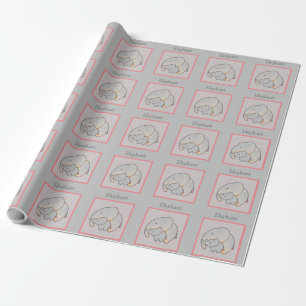Mama & Baby Elephant Cadeaupapier